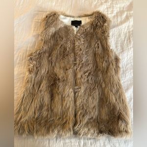 Brown faux fur vest